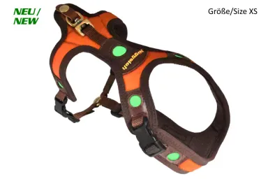 Hundeführgeschirr FOLLOW "Light" LICHTBLICK Orange-Braun