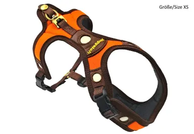 Hundeführgeschirr FOLLOW "Light" LICHTBLICK Orange-Braun